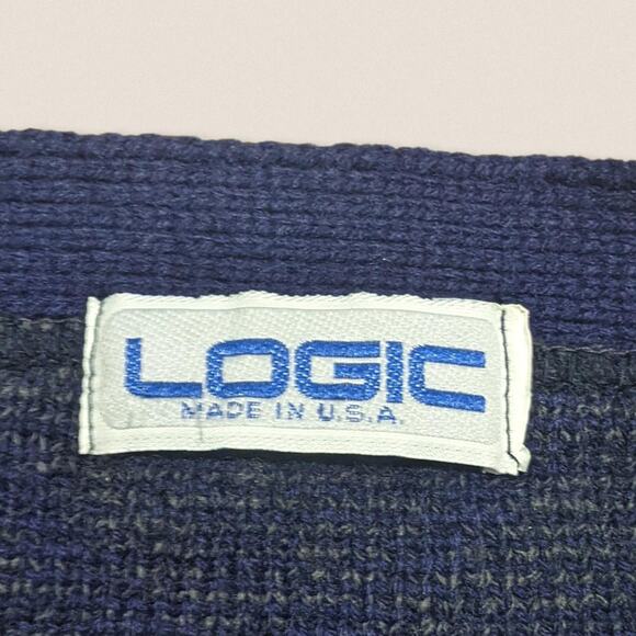 Vintage Grandpa Cardigan Sweater V neck Size XL Logic - Picture 4 of 4